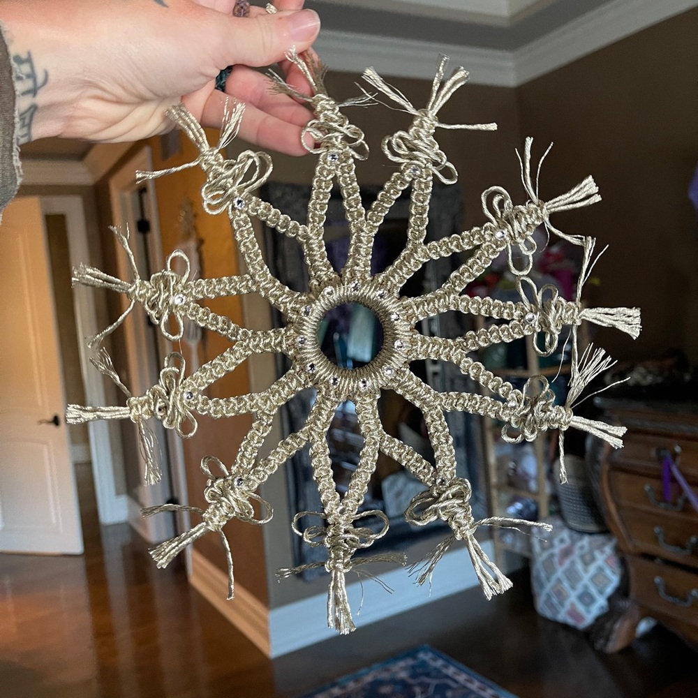 Handmade Macramé Snowflake Ornament